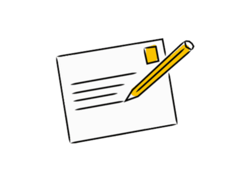An illustration of letter being written