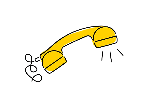 An illustration of a yellow phone