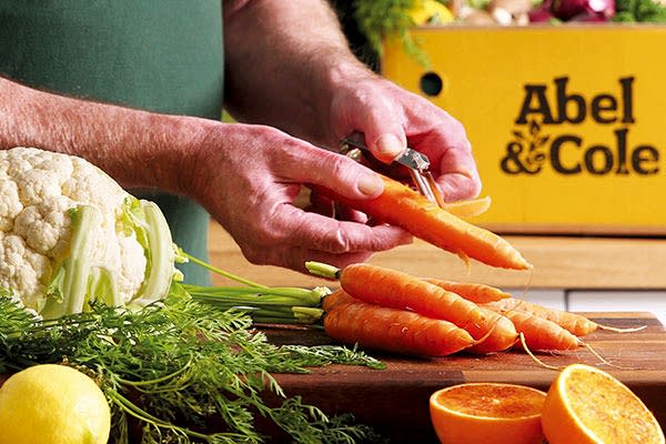 Carrots from delivery being prepped