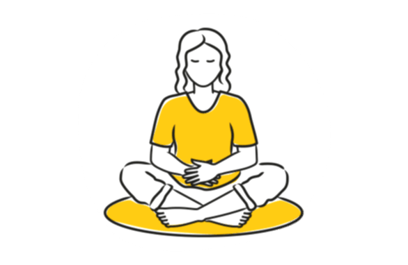 An illustration of a person meditating