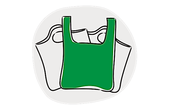 An illustration of a plastic bag